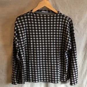 Zara Trafaluc Lightweight gingham boxy pullover M